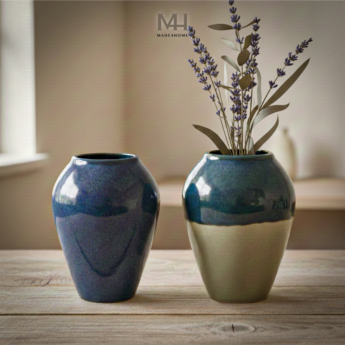 Bình hoa gốm sứ Lys trang trí decor dáng bầu Made4Home - Kích thước 25x11cm