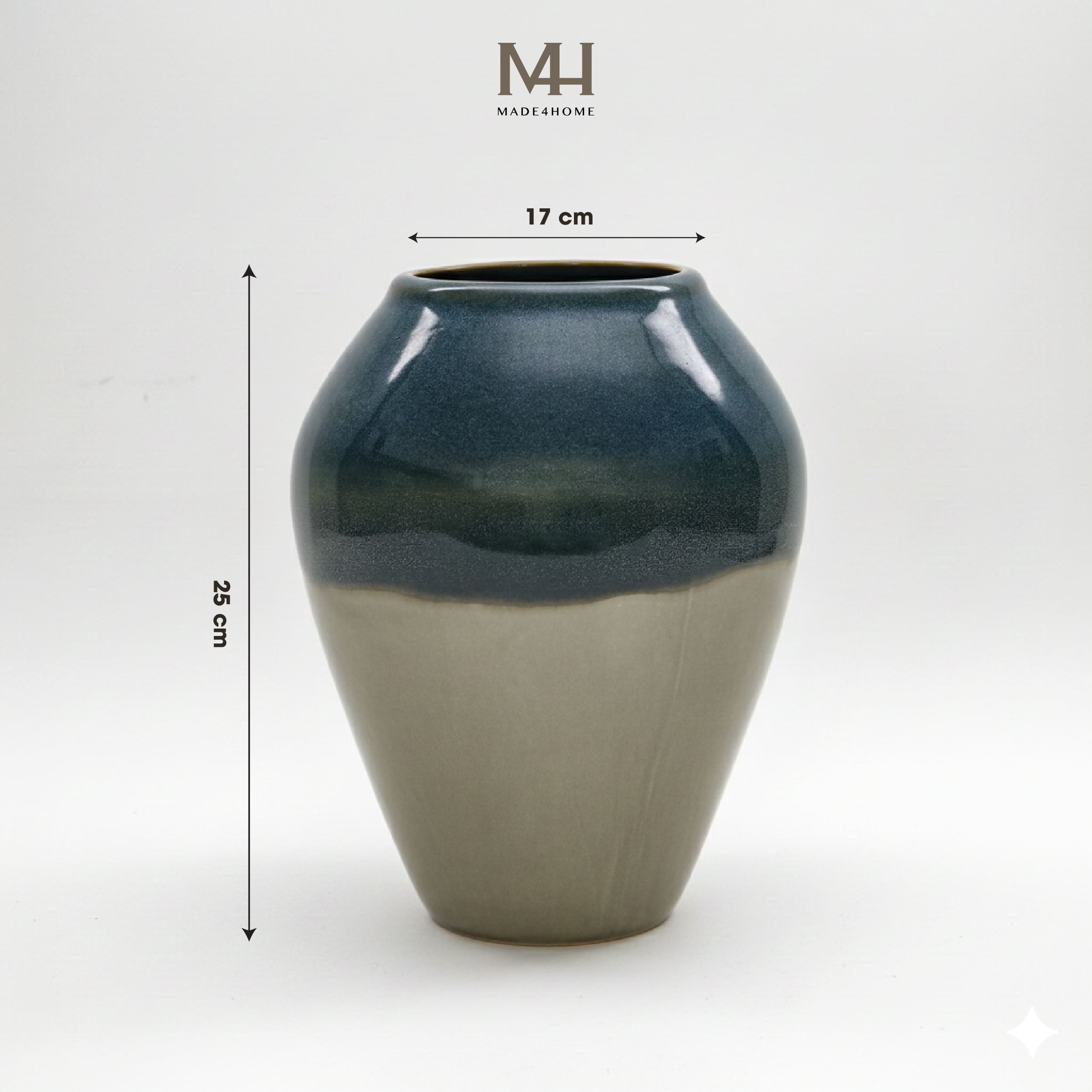 Bình hoa gốm sứ Lys trang trí decor dáng bầu Made4Home - Kích thước 25x11cm