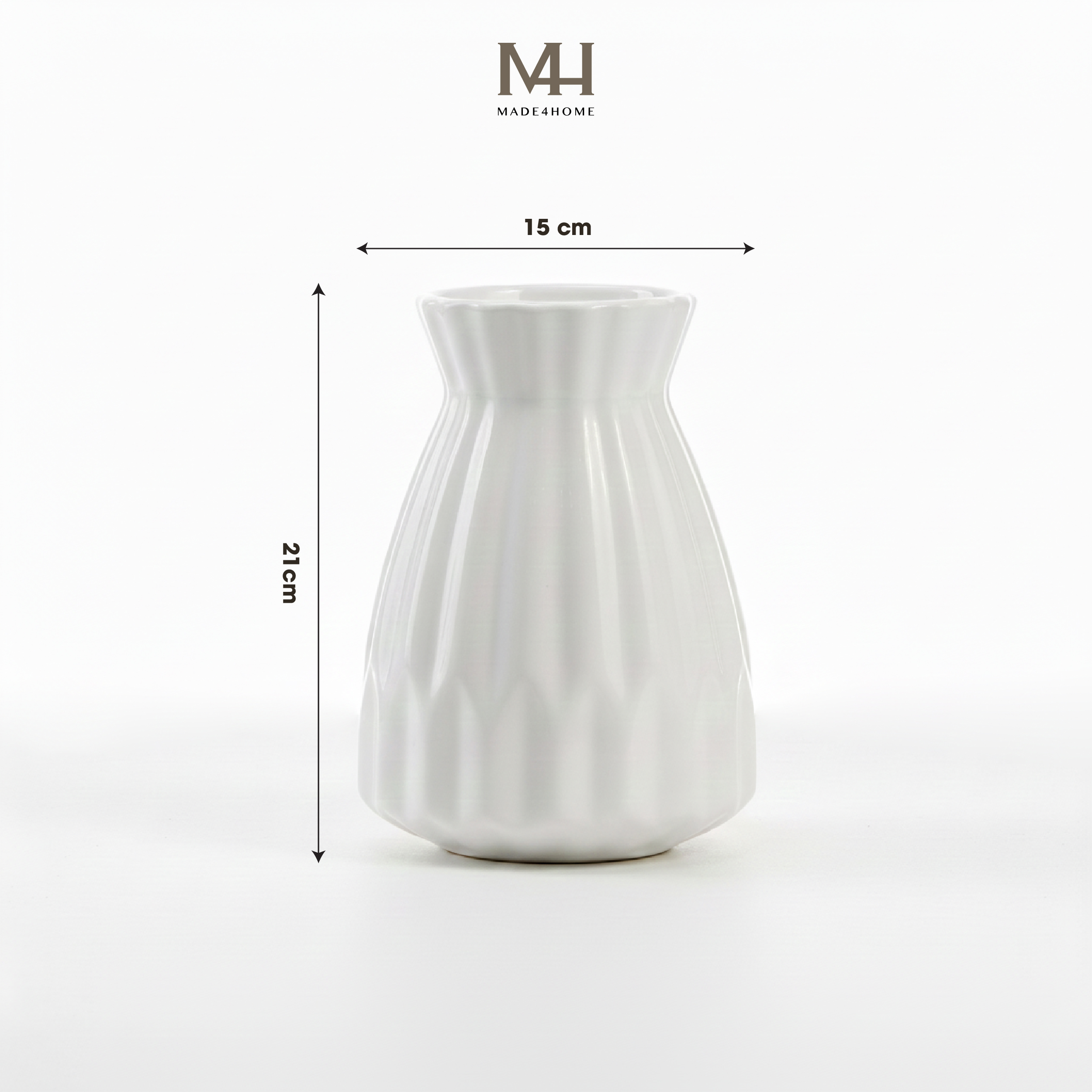 Bình hoa gốm sứ Felizia trang trí decor hoa văn sọc Made4Home - Kích thước 21x15cm