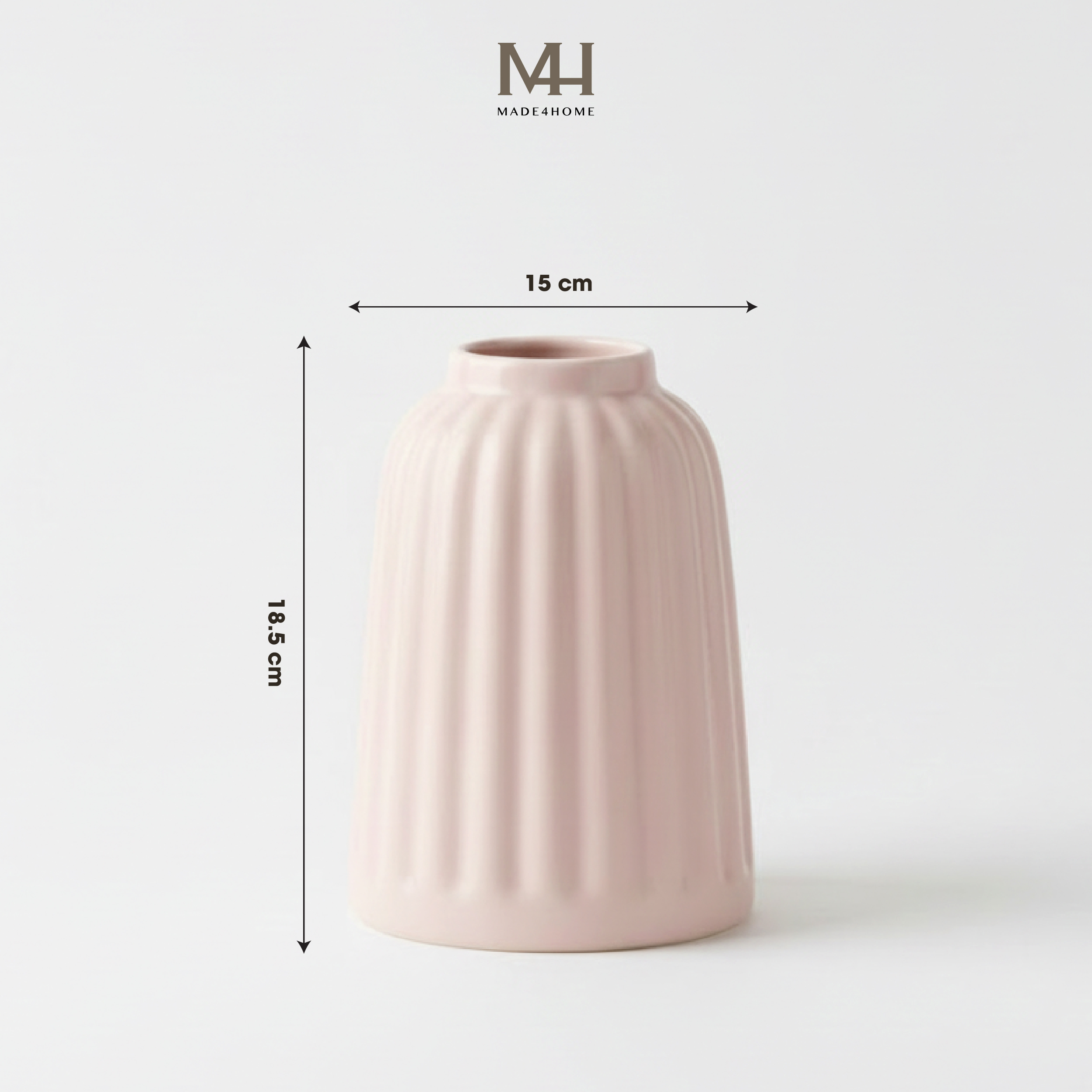 Bình hoa sứ Aionna trang trí decor họa tiết sọc Made4Home