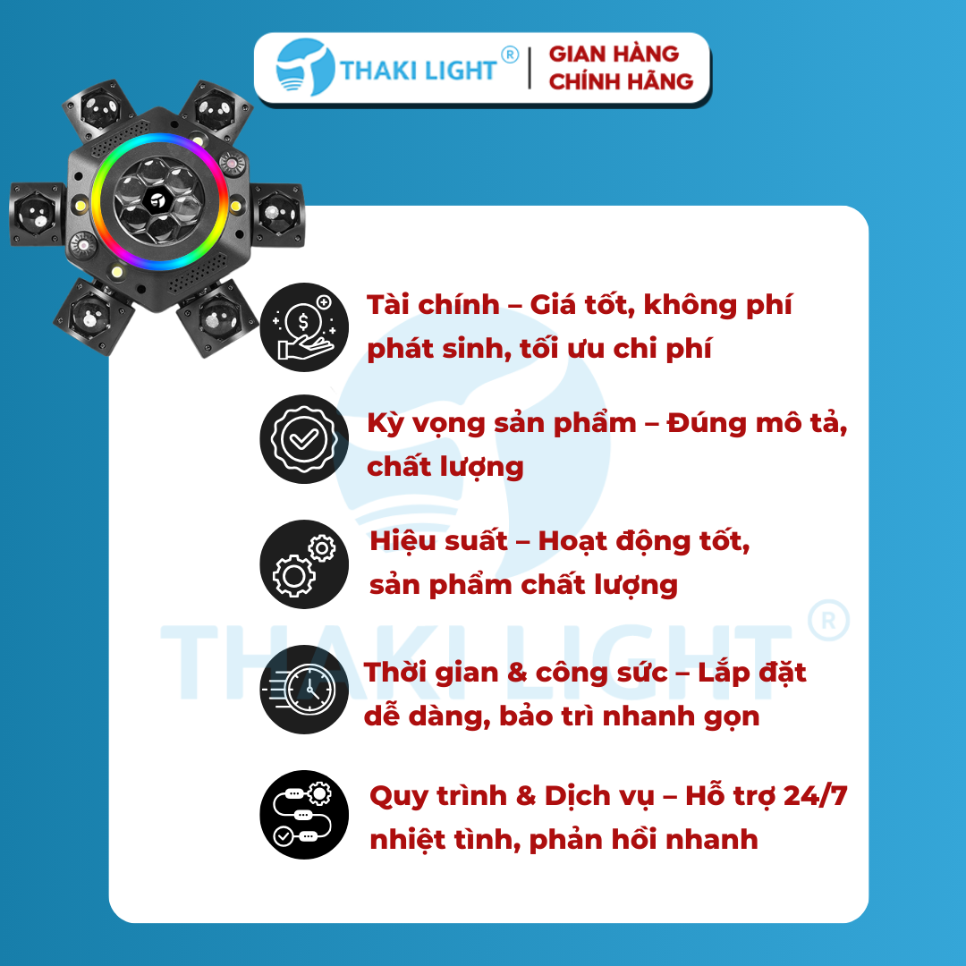 Đèn sân khấu moving gobo 19 mắt THAKI LIGHT, có điều khiển, nháy theo ...