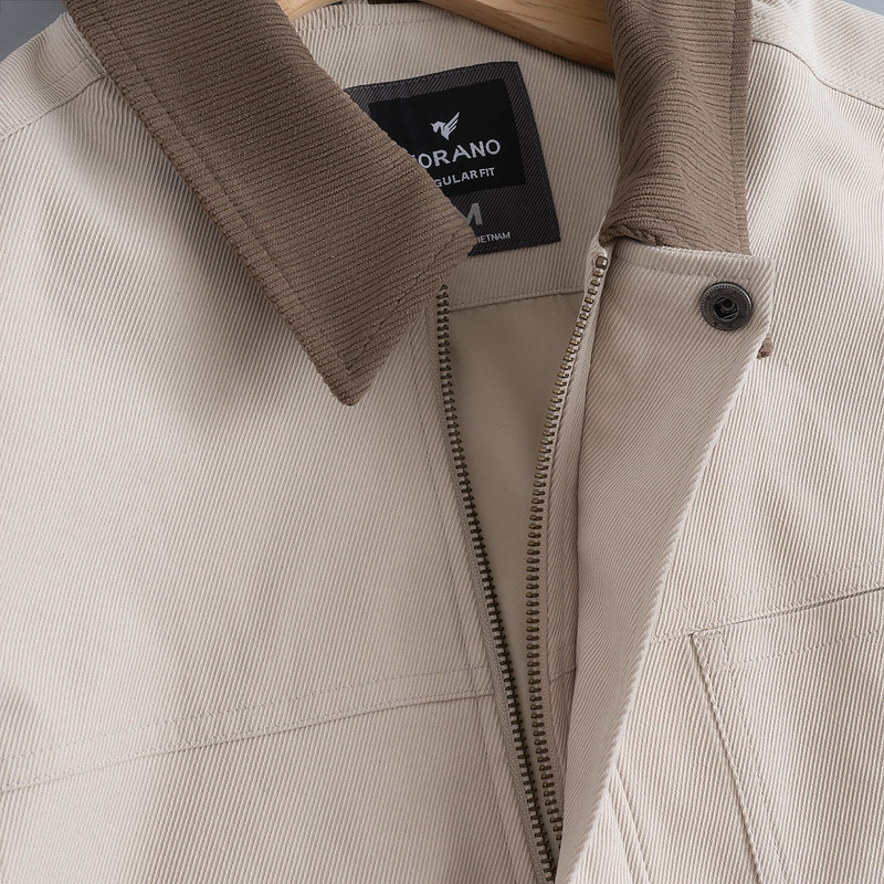 [LUXURY ITEM] Áo khoác Khaki 2 lớp BLOUSON JACKET TORANO Túi Ốp Cúc Rập ...
