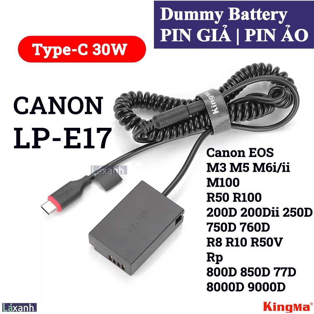 Dummy Type-C Canon LP-E17 | Pin giả pin ảo pin dummy battery Canon R50V ...