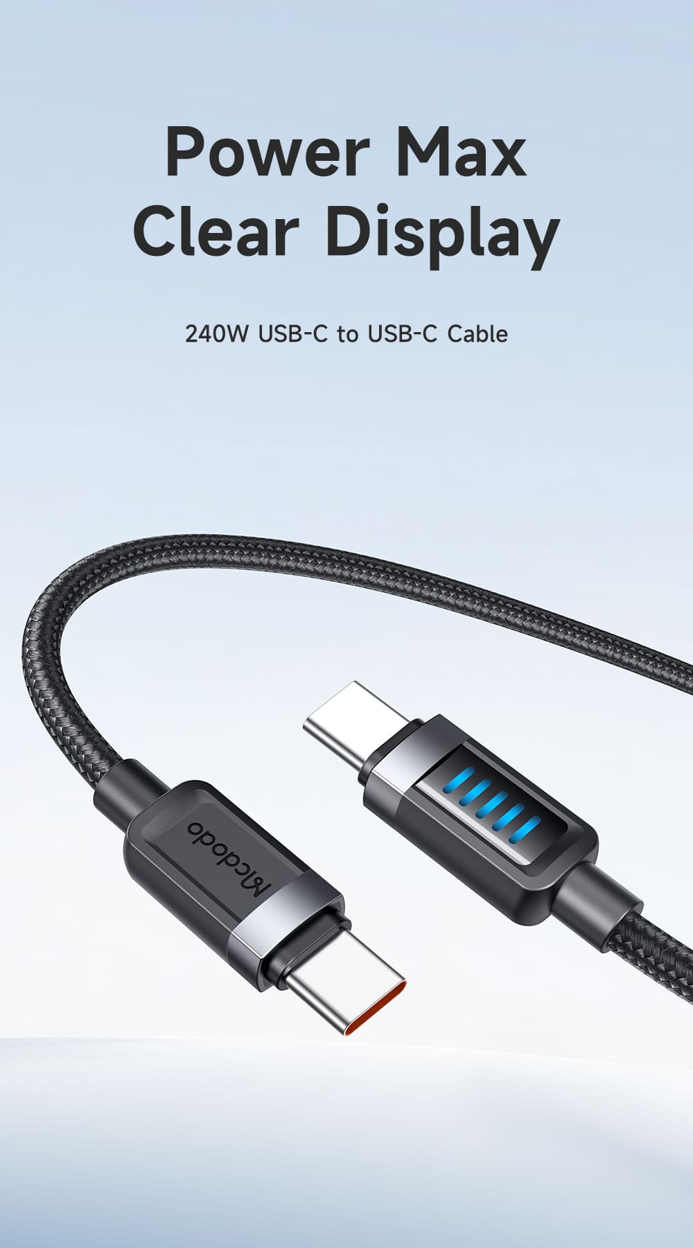 Cáp sạc Mcdodo Cab Vision 240W Type-C to Type-C chính hãng