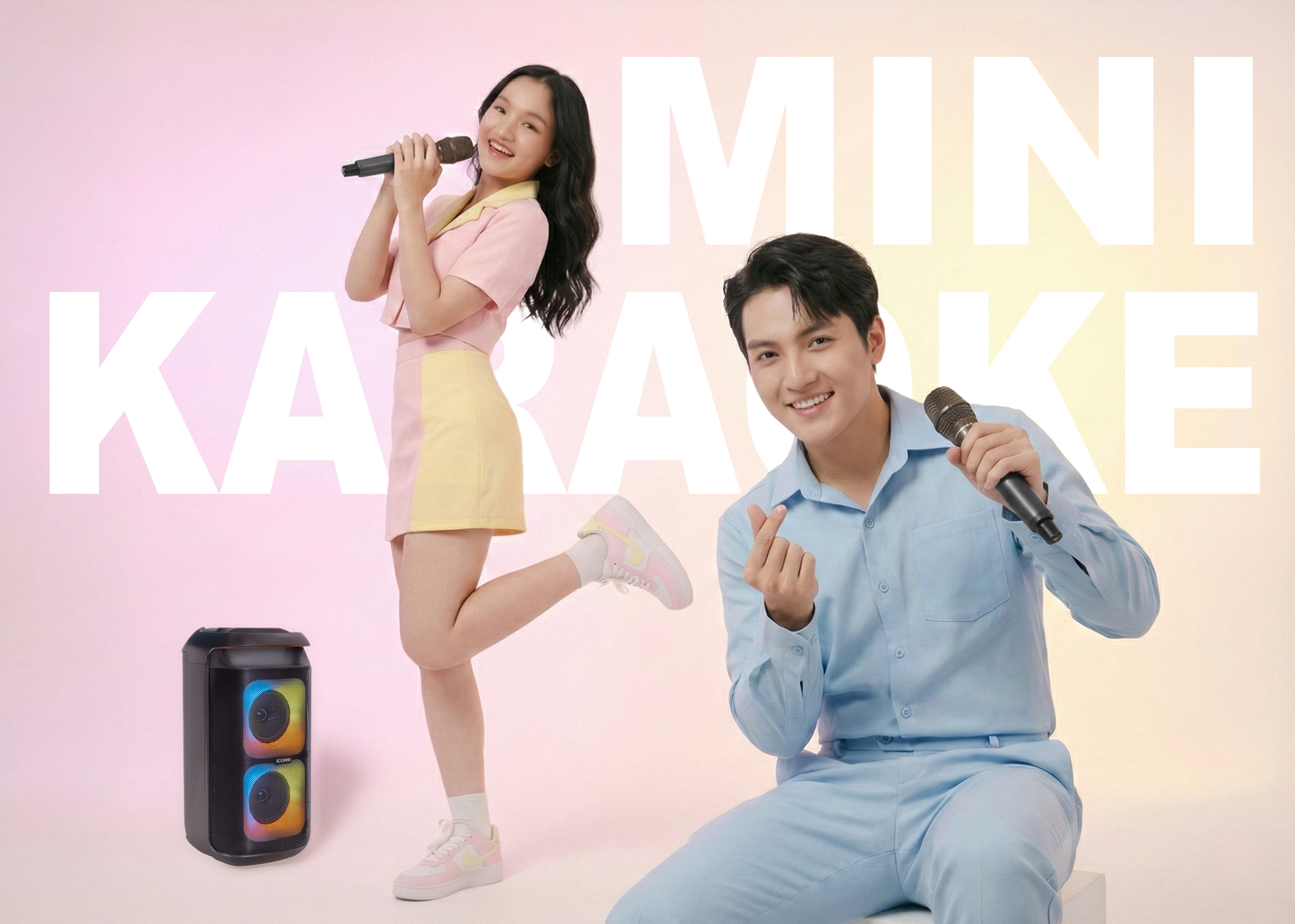 Bộ Loa Karaoke iCore ISM8 Kèm 2 Micro Bluetooth – Âm Thanh Cực Đỉnh ...