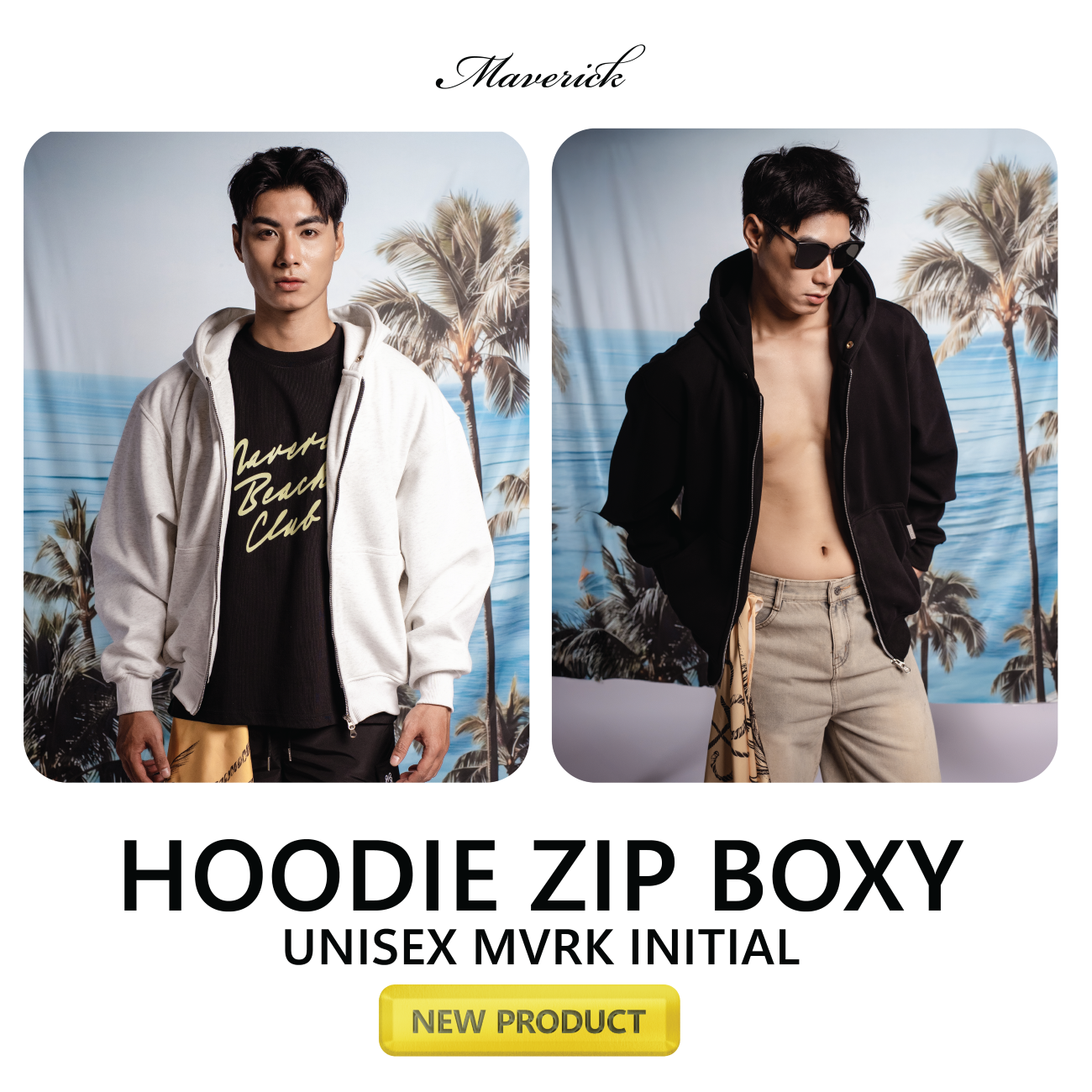 Áo Hoodie Zip MVRK Initial Unisex Boxy 400GSM Chất Nỉ Lông Cáo Dày Dặn ...