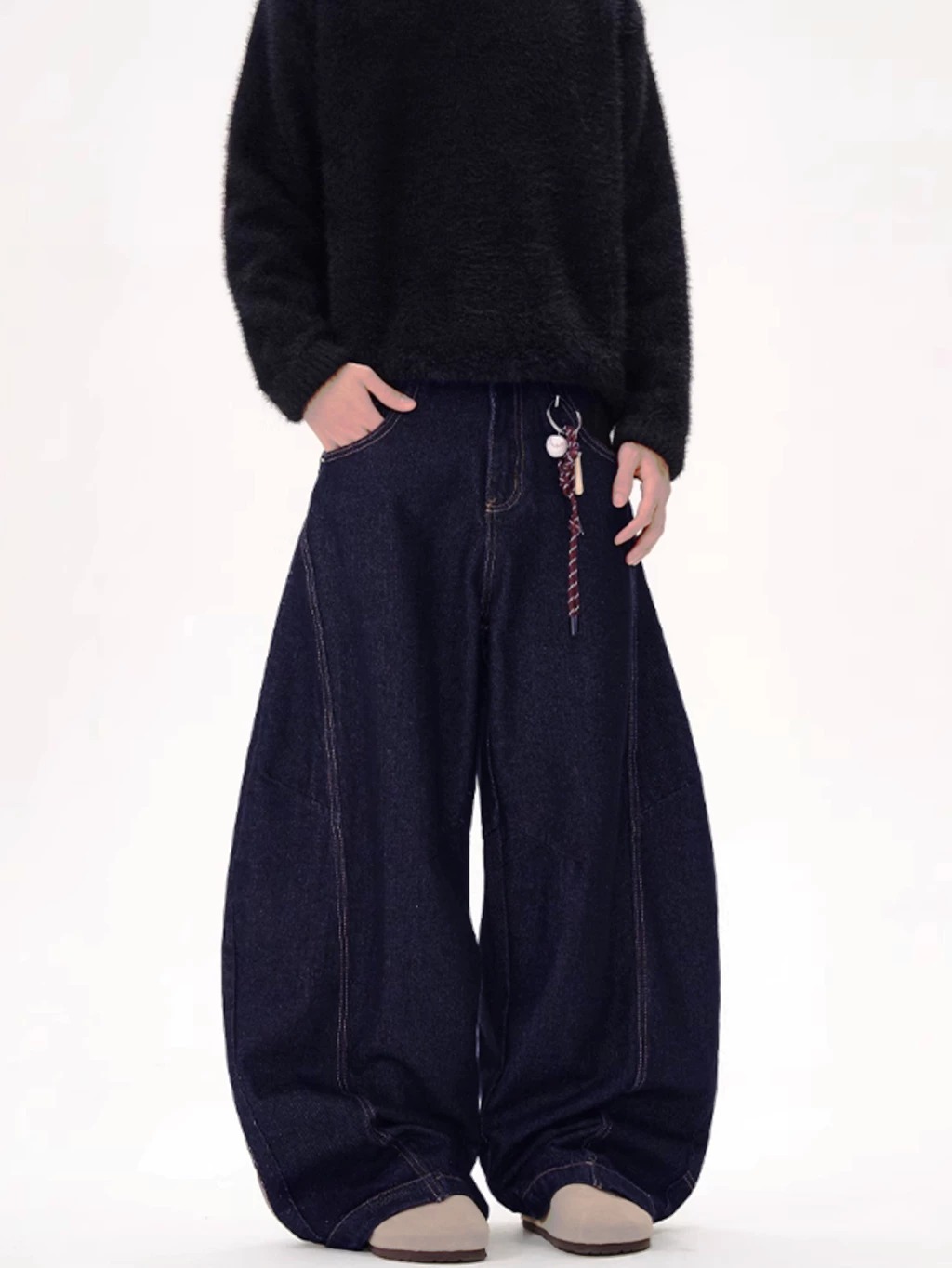 Quần Jean Nam Nữ Ống Rộng Cong From Rộng Wash Màu Retro Unisex Phong Cách Streetwear LC LUCY MALL