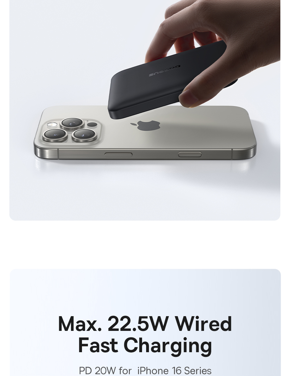 [HCM Hoả tốc] Sạc Dự Phòng Baseus 22.5W PD Từ Tính Không Dây 10000mAh –Thiết Kế Mini Tiện Mang Theo, Sạc Nhanh, Hút Chắc – ảnh mô tả chi tiết 5