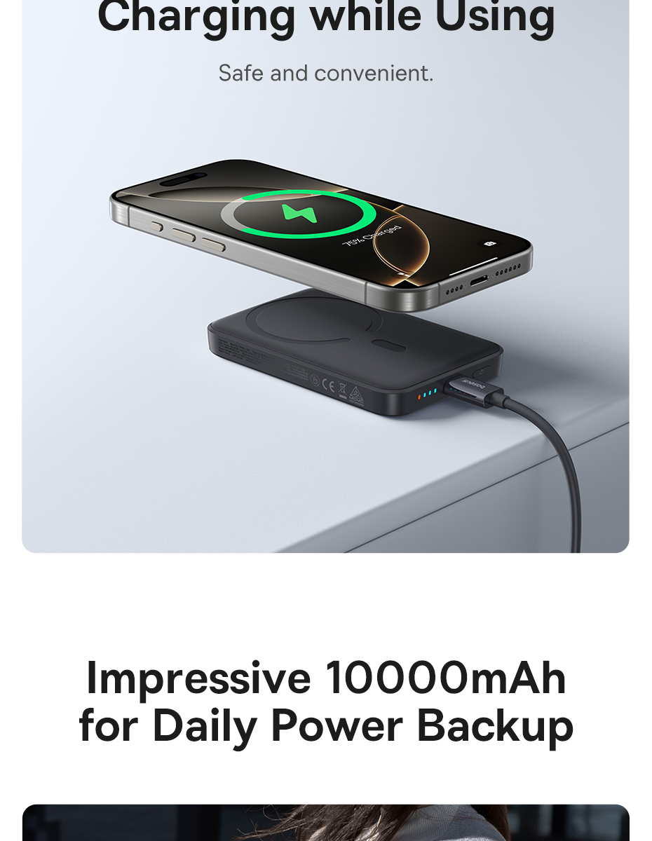 [HCM Hoả tốc] Sạc Dự Phòng Baseus 22.5W PD Từ Tính Không Dây 10000mAh –Thiết Kế Mini Tiện Mang Theo, Sạc Nhanh, Hút Chắc – ảnh mô tả chi tiết 7