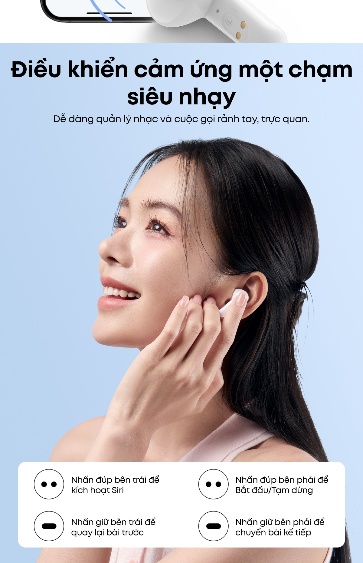 Trọn bộ sản phẩm tai nghe chính hãng Soundcore R50i TWS