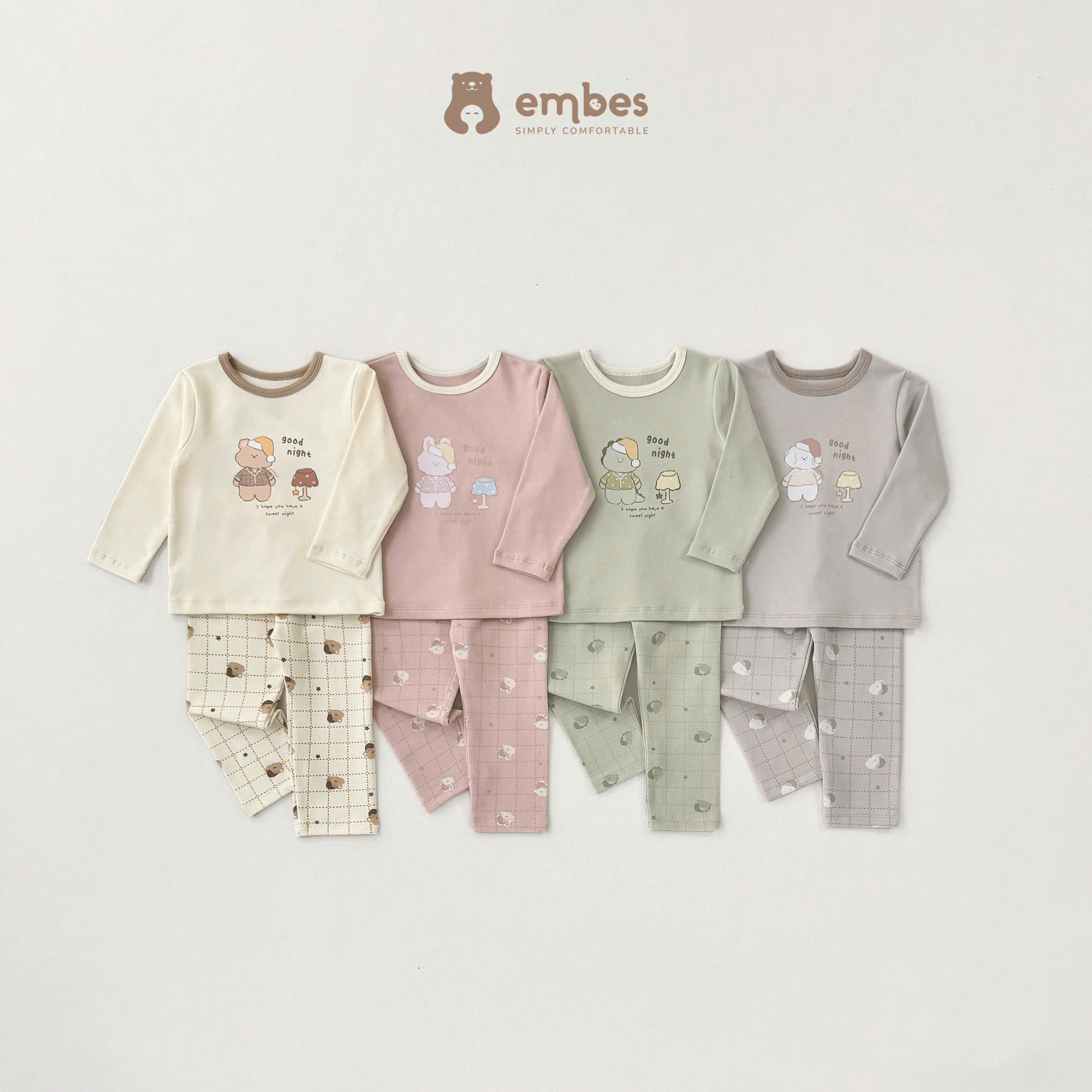 Bộ Thu Đông Cho Bé Embes, Đồ Bộ Dài Tay In Họa Tiết Chất Dày Ấm Áp Cho ...