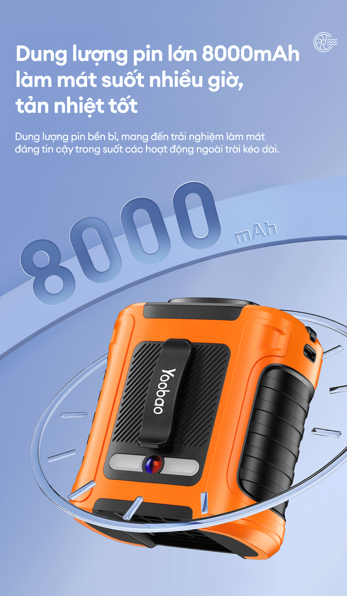 Viên pin dung lượng lớn 8000mAh của Yoobao F1