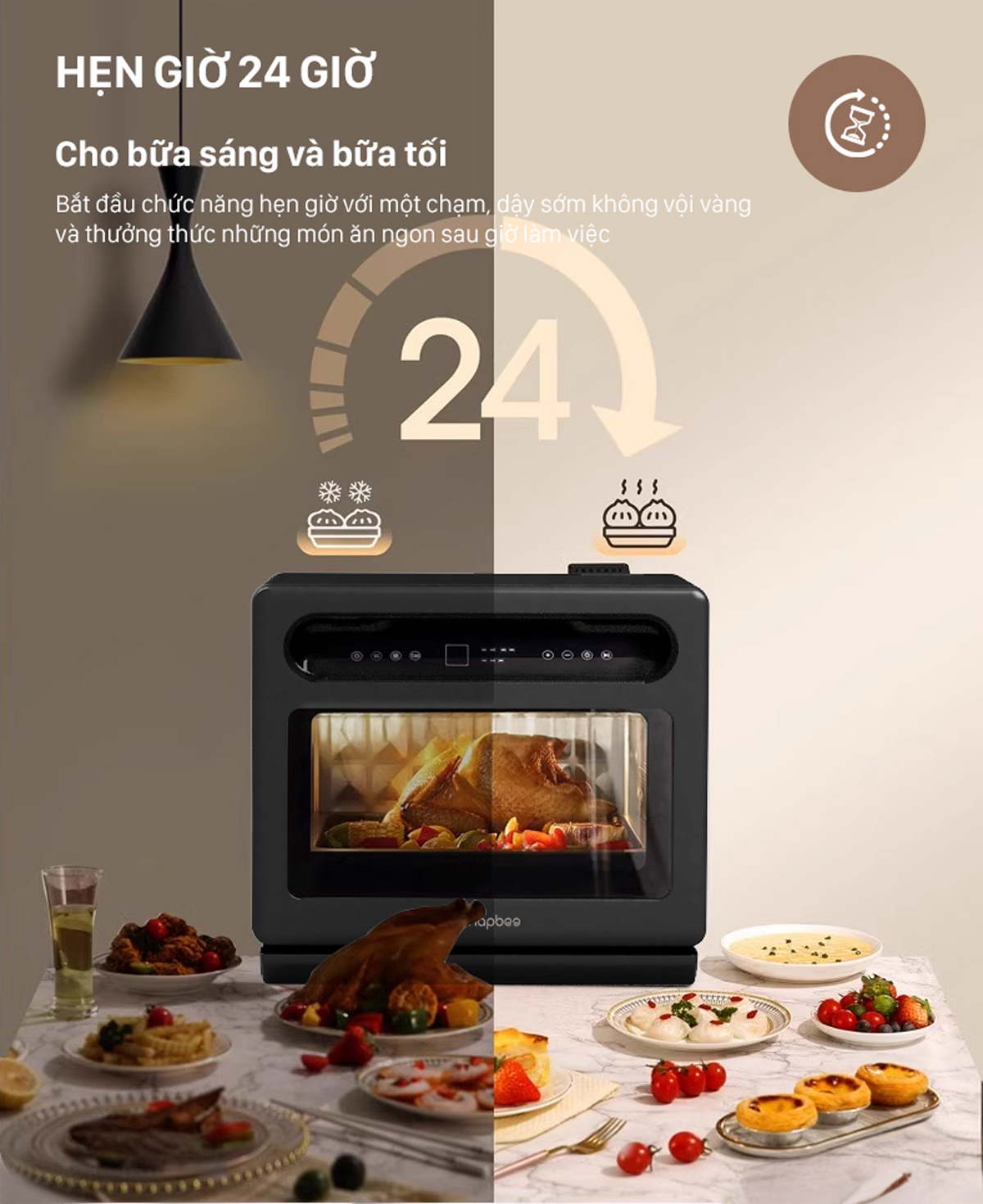 Nồi Chiên Không Dầu Hơi Nước Snapbee SF20 Pro 20L, 56 Chế Độ Nấu, Tự ...