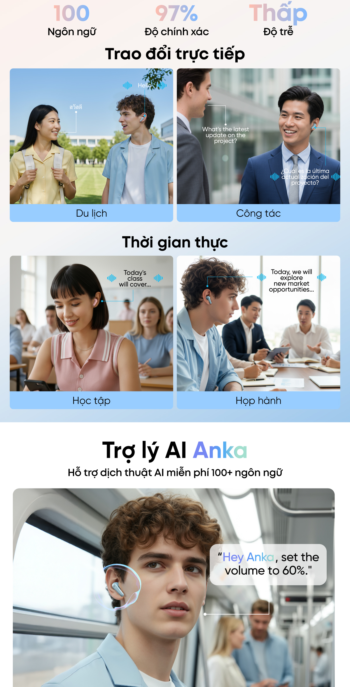 Thời lượng pin lên đến 50 giờ của tai nghe Soundcore R60i