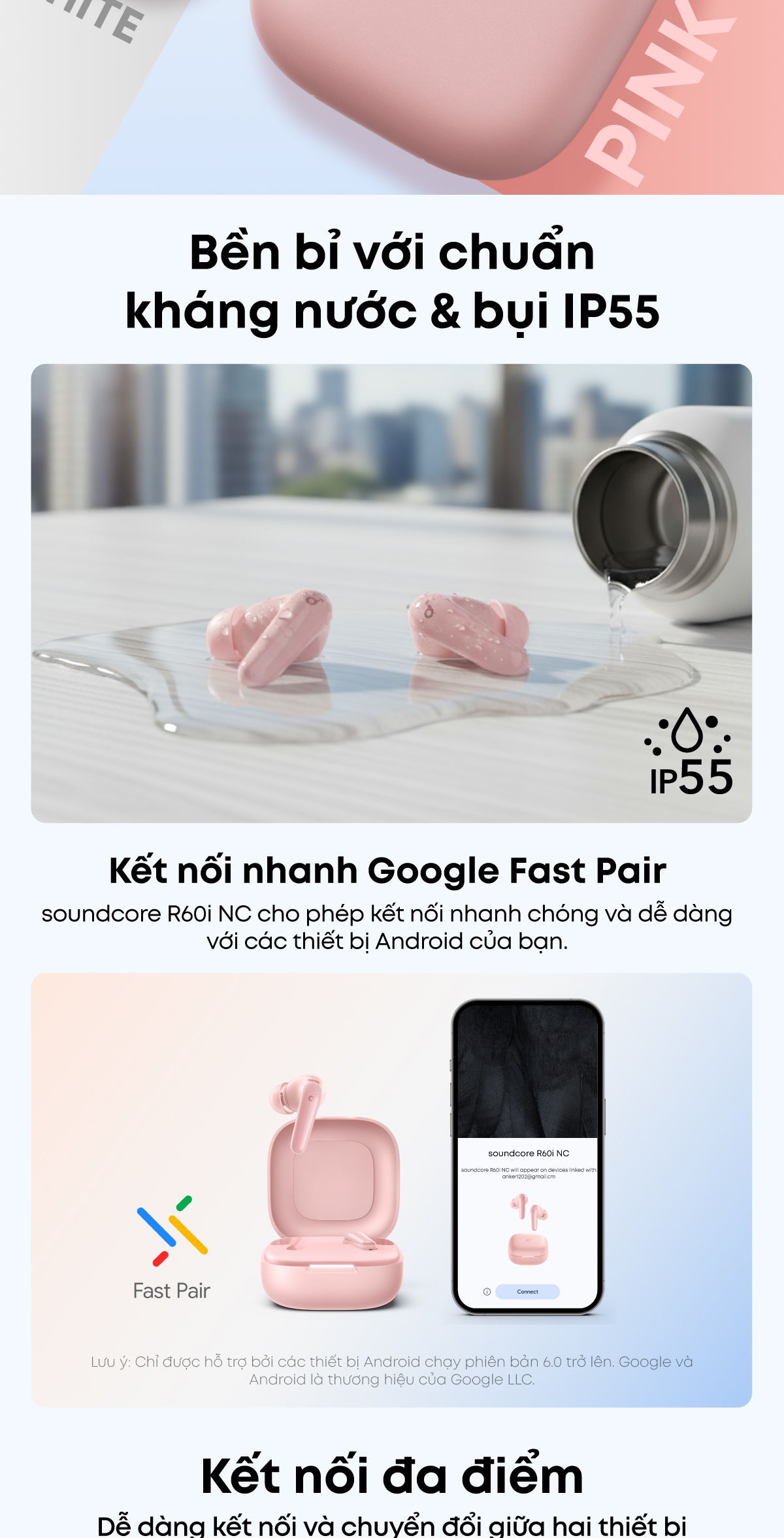 Thiết kế công thái học đeo thoải mái của SOUNDCORE R60i