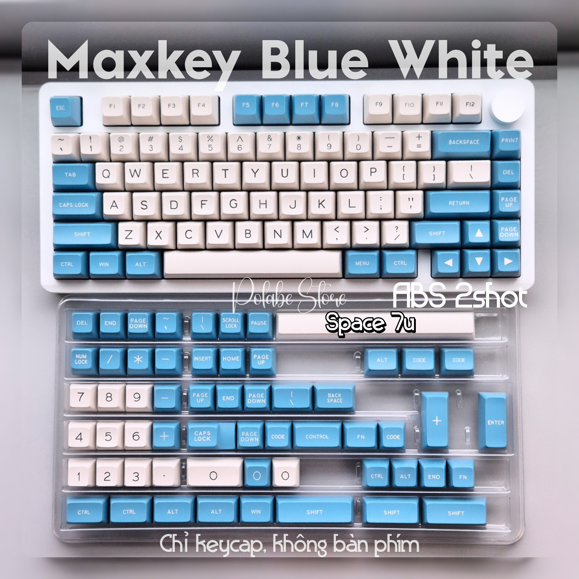 [Chính Hãng] Keycap SA Maxkey Blue White Keycap Xanh Trắng bàn phím cơ ...