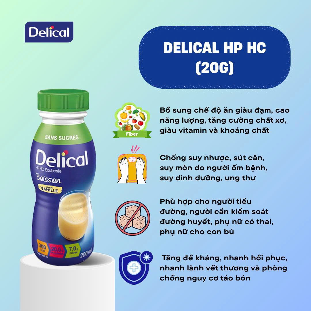1 thùng Delical 20g protein. Dành cho người ung thư, tiểu đường, thai ...