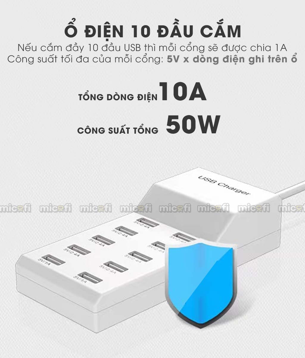 Ổ Cắm Usb Micofi Ổ Điện Củ Sạc Usb Thông Minh Mini 20w Nhiều Cổng 5v ...