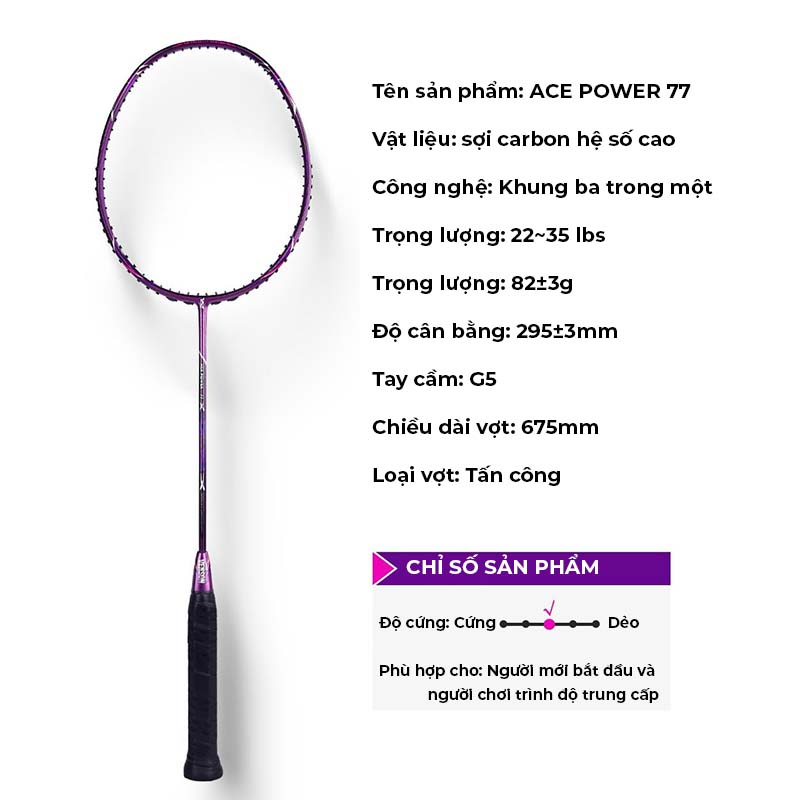 Vợt cầu lông VS AP77 - Ace Power 77, tấn công siêu tốc độ | Shopee Việt Nam