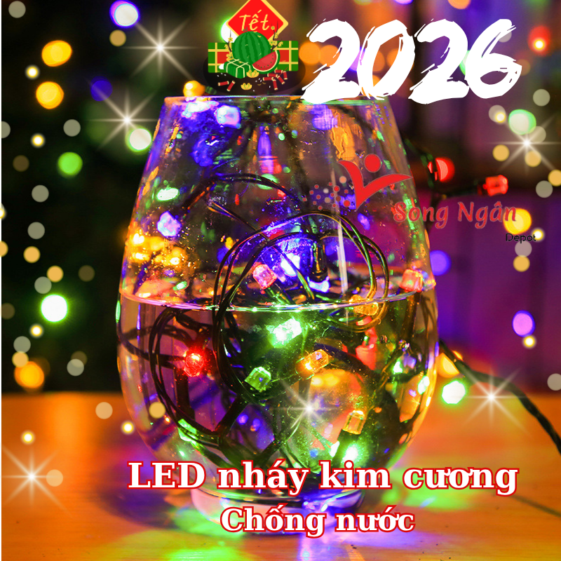50M Đèn Nháy Dây Led Trang Trí Ngoài Trời Siêu Chống Nước Dây Led Kim ...