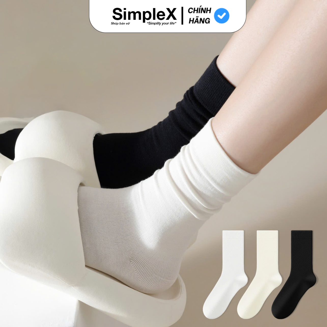 [SimpleX] Tất Nữ Trơn Cổ Cao SimpleX Basic, Chất Liệu Cotton Co Dãn ...
