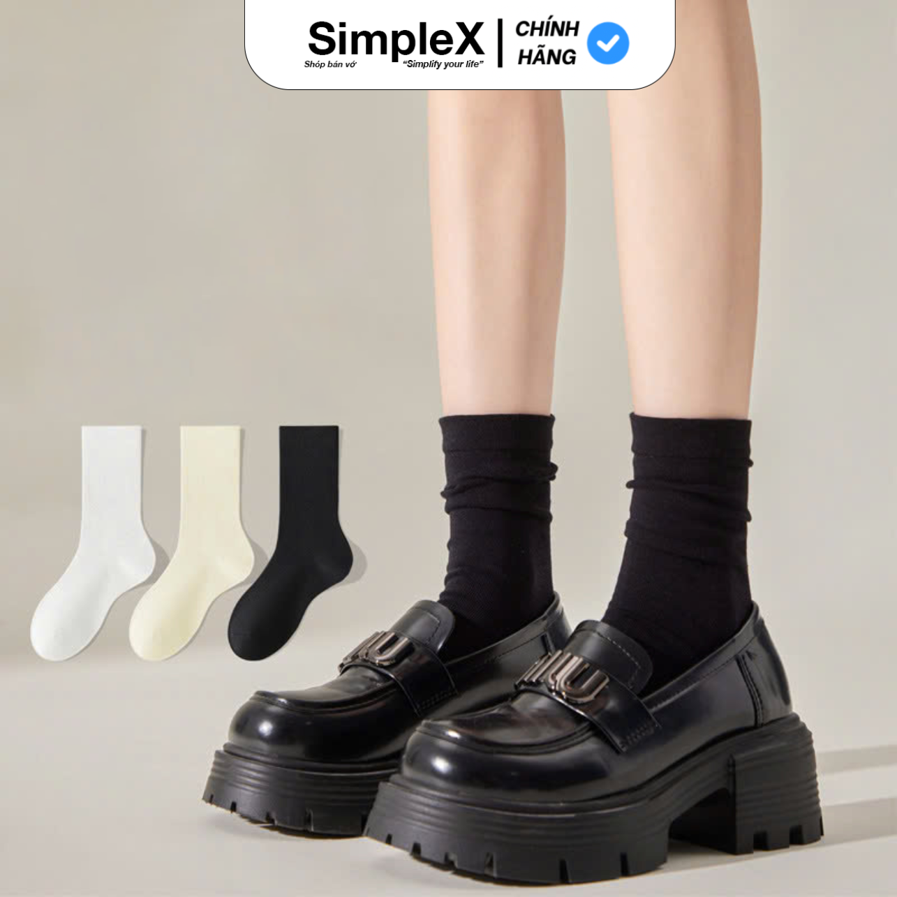 [SimpleX] Tất Nữ Trơn Cổ Cao SimpleX Basic, Chất Liệu Cotton Co Dãn ...