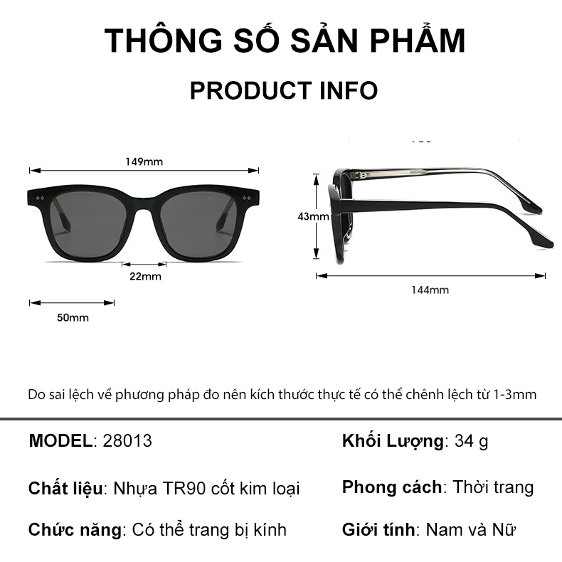 Kính râm mát thời trang nam nữ AnDu chống UV400 dáng vuông basic 28013 ...