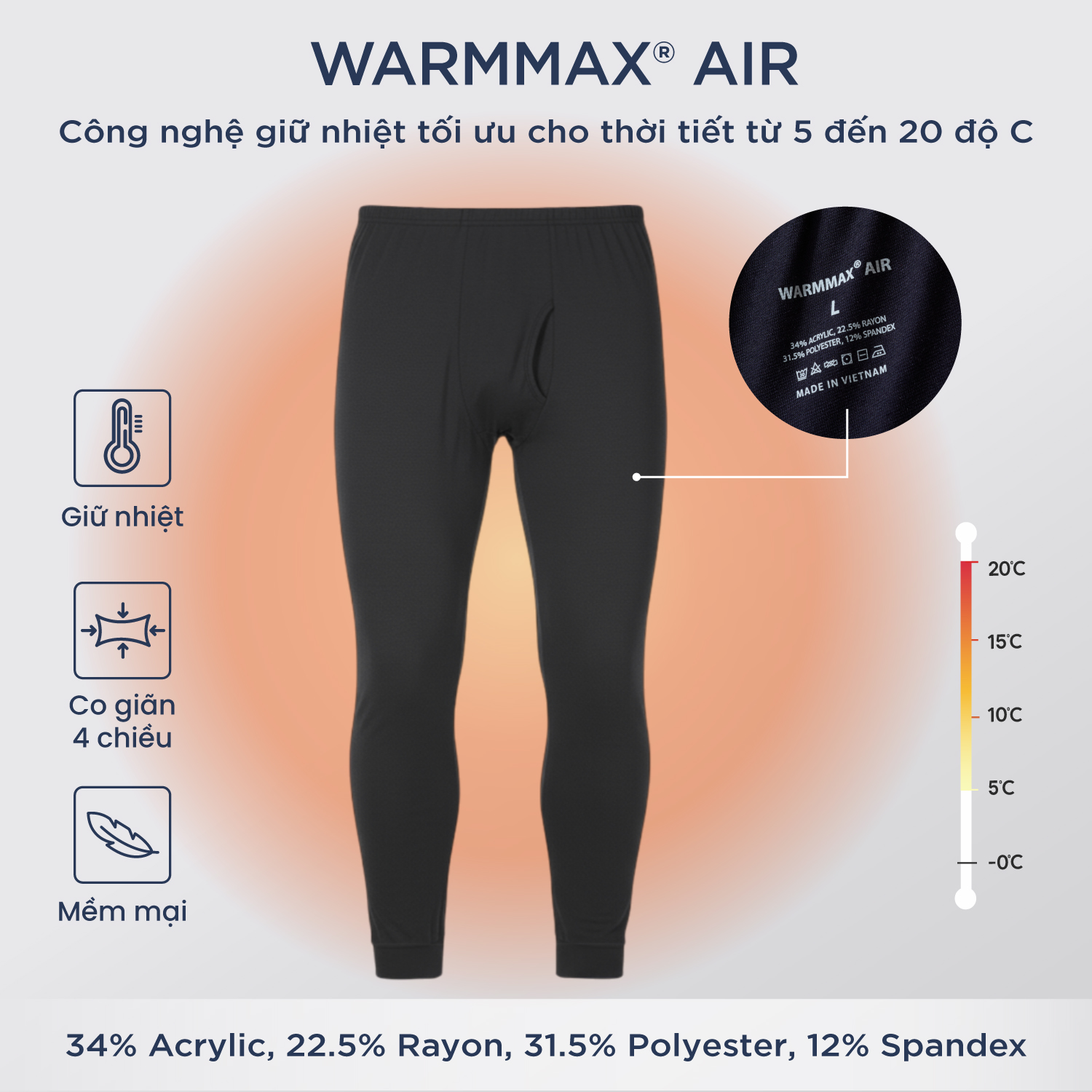 Quần giữ nhiệt Nam Dáng ôm WarmMax Air TOKYOLIFE 40005122 | Shopee Việt Nam