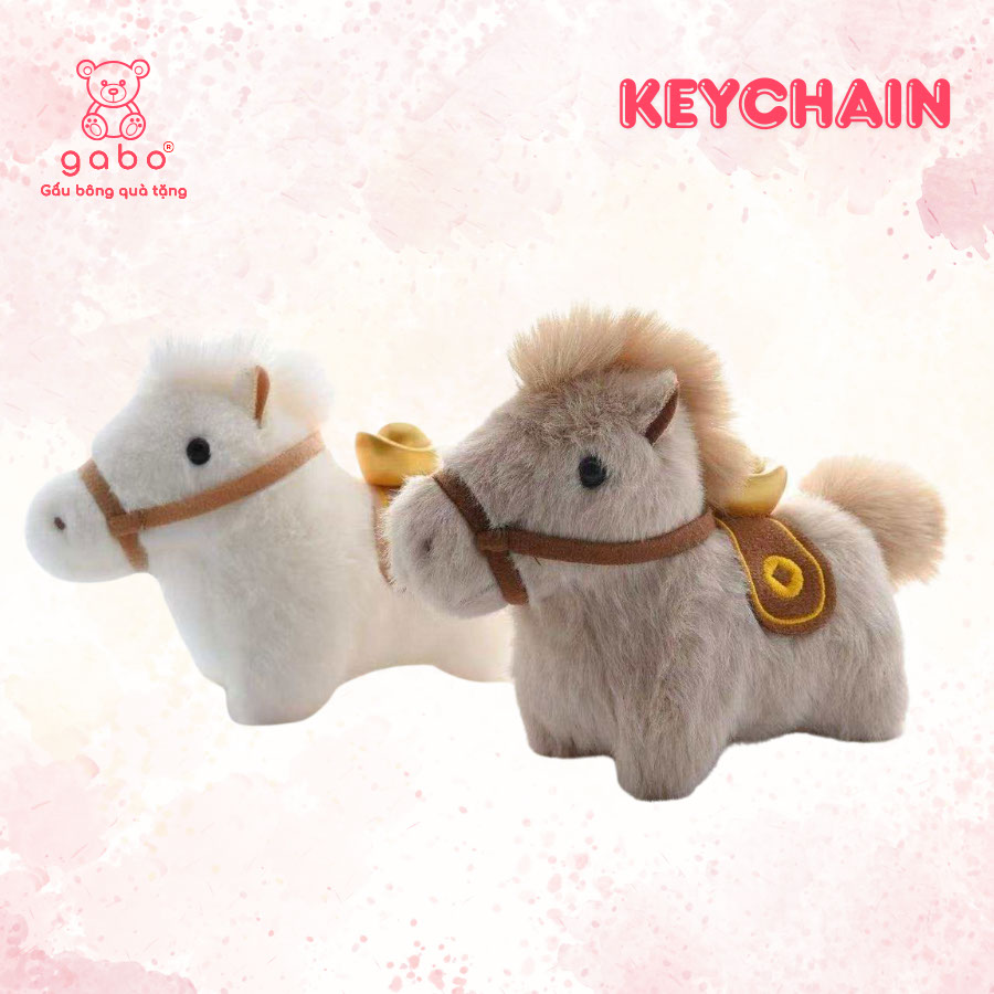 Gấu Bông Móc Khóa Ngựa Đỏ May Mắn, Linh Vật Ngựa Năm Mới, Quà Tặng Bính Ngọ Tết 2026, Búp Bê Ngựa Cung Hoàng Đạo