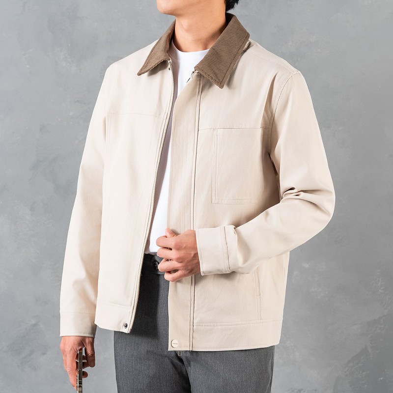 [LUXURY ITEM] Áo khoác Khaki 2 lớp BLOUSON JACKET TORANO Túi Ốp Cúc Rập ...