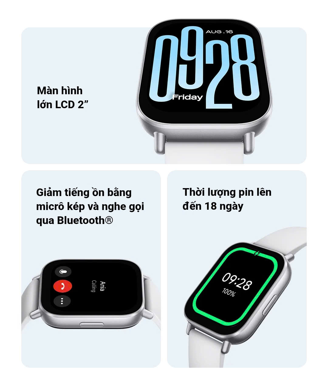 Đồng hồ thông minh Xiaomi Redmi Watch 5 Active/ Watch 6 Active - Màn hình LCD 2'' - Thời lượng pin lên đến 18 ngày – ảnh mô tả chi tiết 2