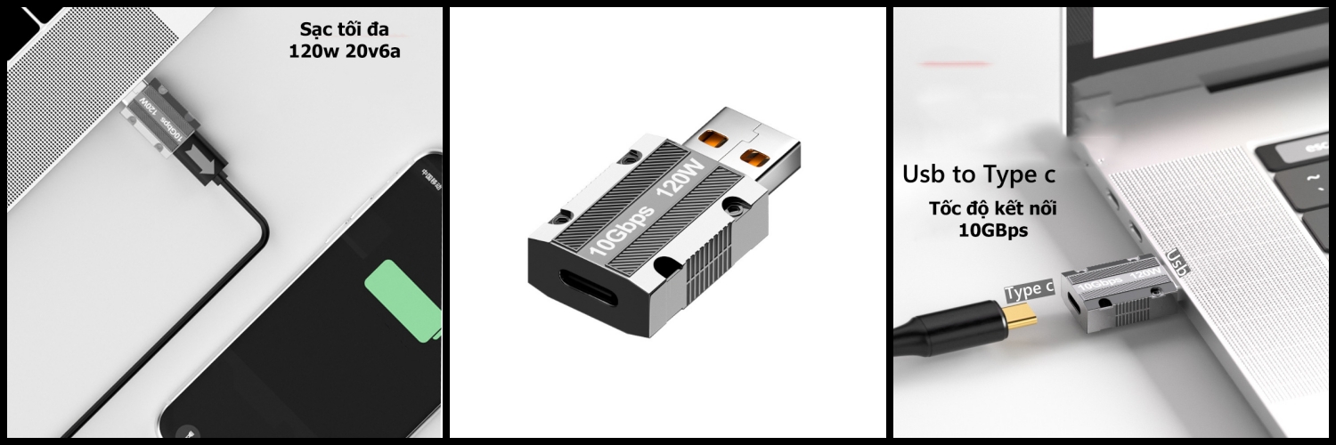 Đầu chuyển Usb ra Type c âm hỗ trợ dữ liệu 10Gbps và sạc - HPS | Shopee ...