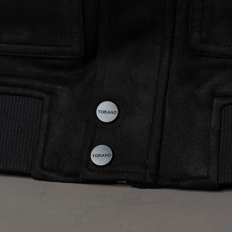 Áo khoác da lộn LUSSO JACKET TORANO basic cổ bẻ cúc dập logo Siêu Mịn ...