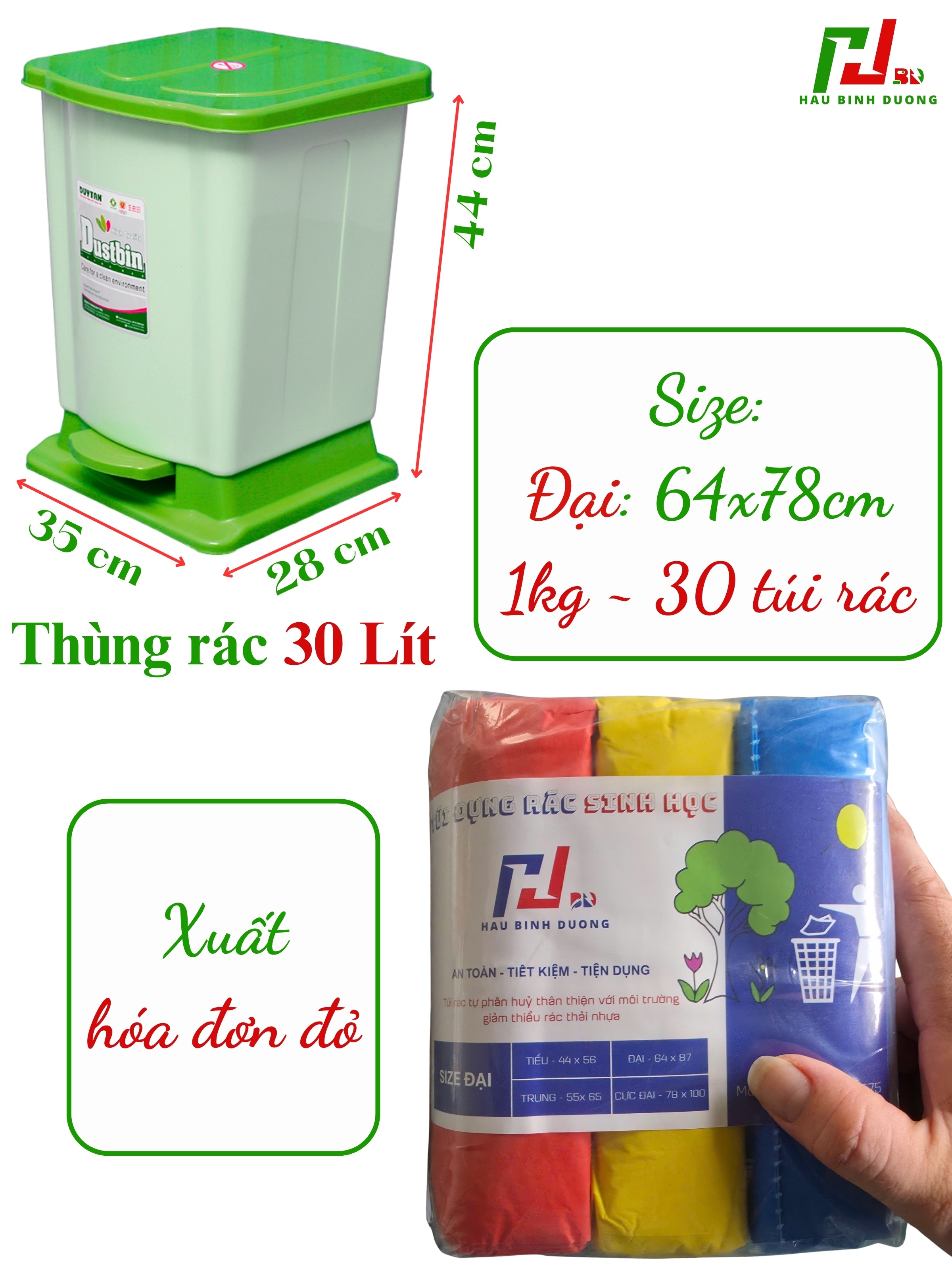 10kg Cuộn túi đựng rác tự phân hủy sinh học loại tốt | Shopee Việt Nam