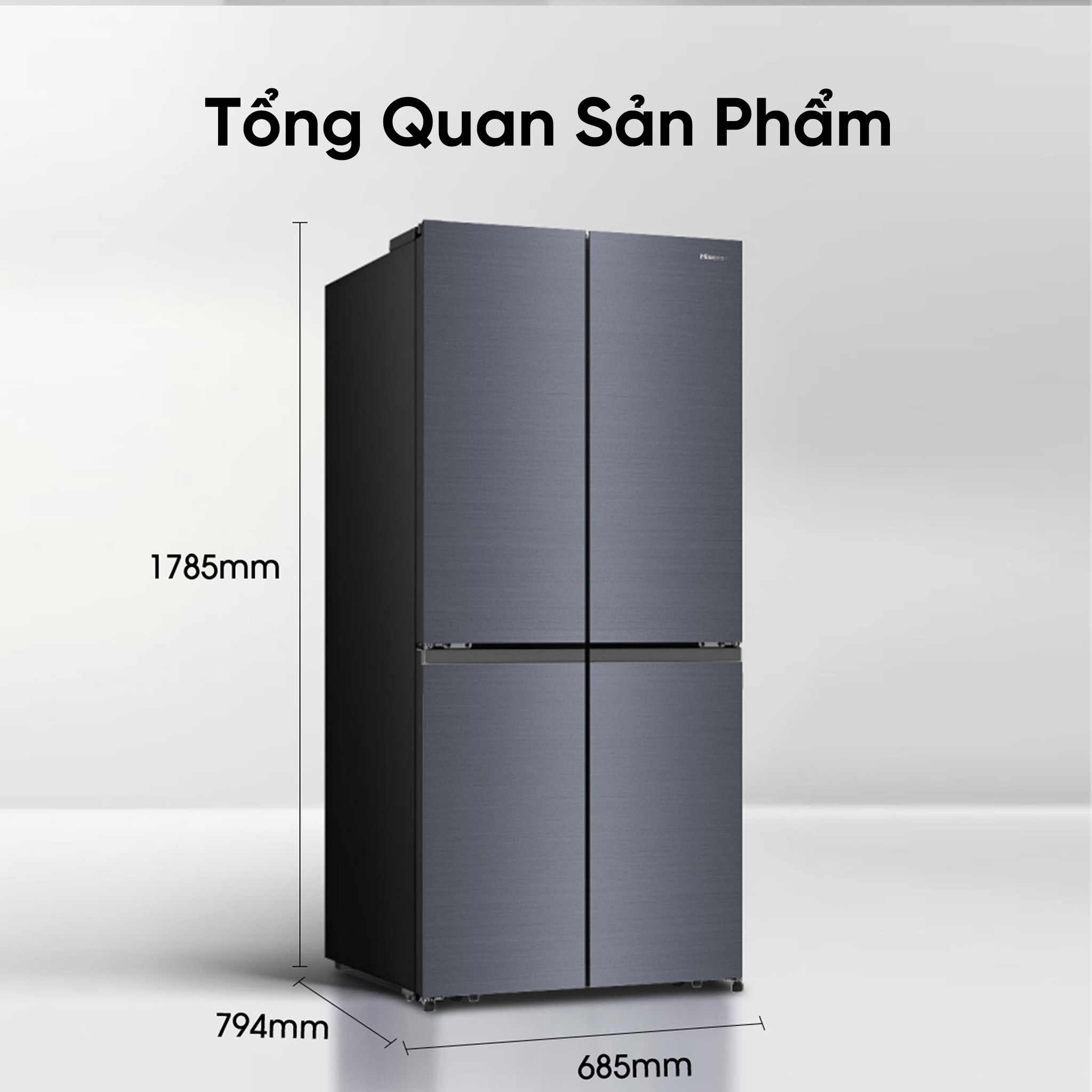 RQ630N4EBUI3 | Tủ lạnh Hisense Inverter 488 lít làm đá tự động, làm ...