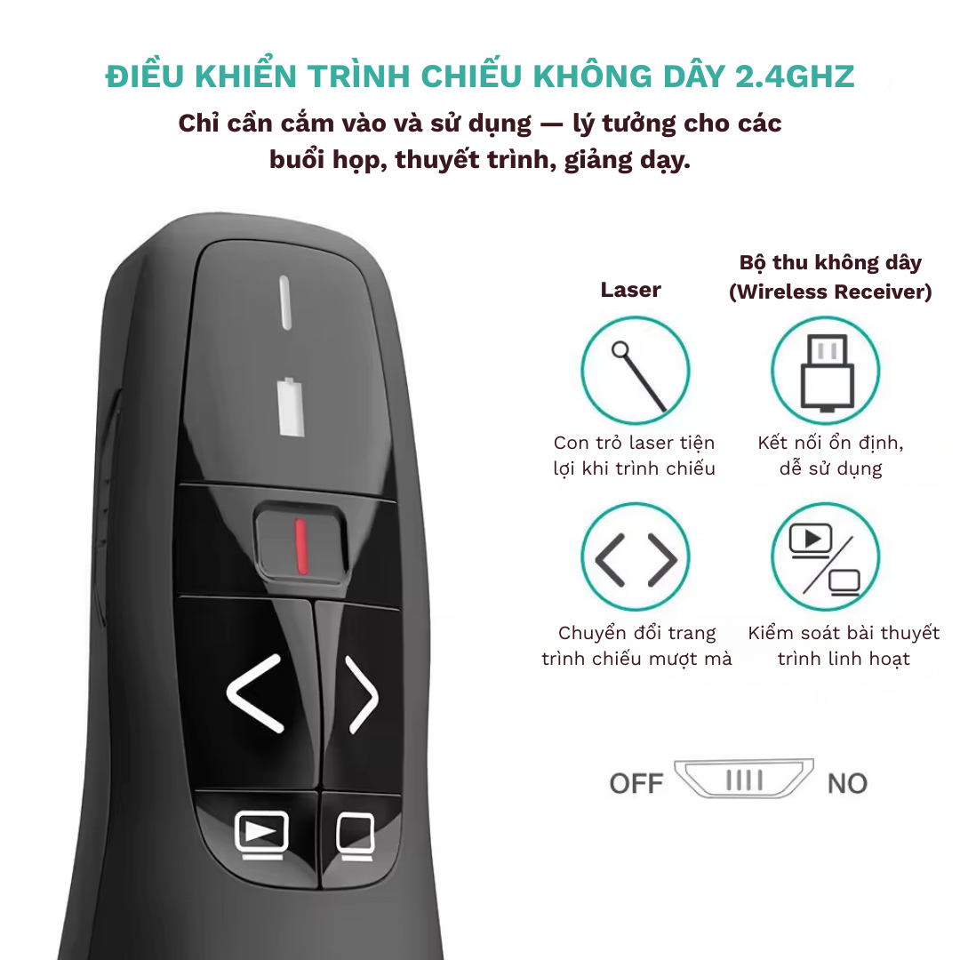 Bút Trình Chiếu Logitech R400 - Bút Thuyết Trình, Laser Đỏ, Trình Chiếu ...