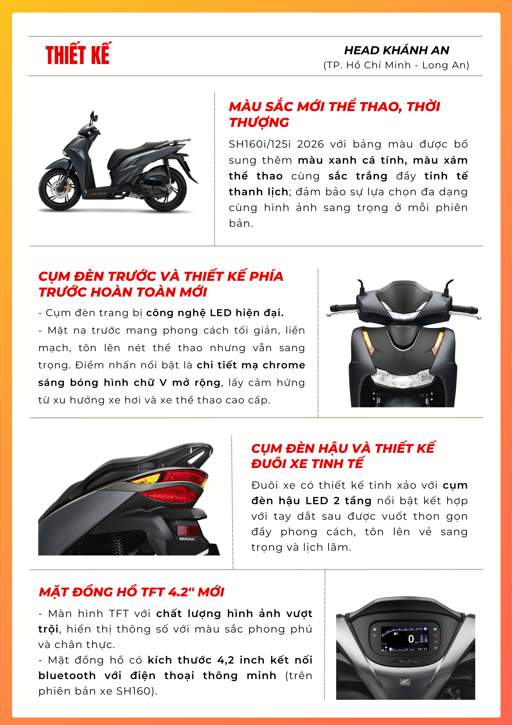 Xe máy Honda SH125i 2026 nhiều phiên bản