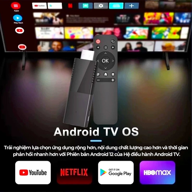 Android TV Box 4K | Android 12 | 4GB+64GB | WiFi | Chính hãng Netflix ...