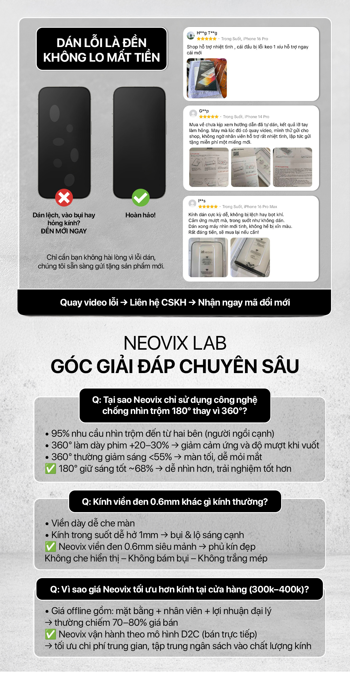 [LS] Kính Cường Lực 18 Pro Max 17 16 15 14 Khung Tự Dán NEOVIX Viền Mỏng Chống Nhìn Trộm Trong Suốt – ảnh mô tả chi tiết 8