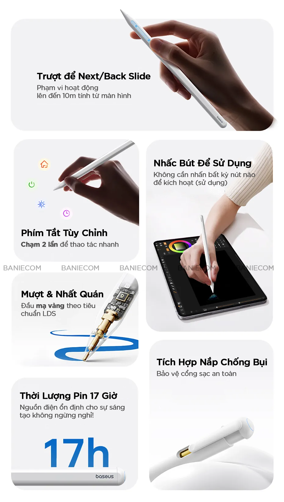 NEW 2026 Bút cảm ứng Baseus Smooth Writing PS3 Pro 360 Sạc 2in1 ...