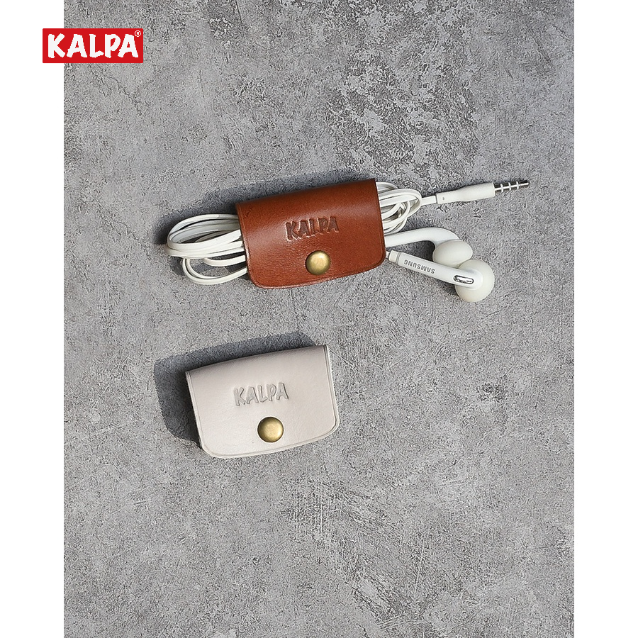Phụ kiện quấn dây cáp gọn gàng hơn bằng da (May thủ công) - Kalpa Leather Cable Holder Handmade PK001