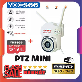 Camera Wifi Yoosee 28led TẶNG THẺ 128G xoay 360 độ 5.0Mpx Chống nước