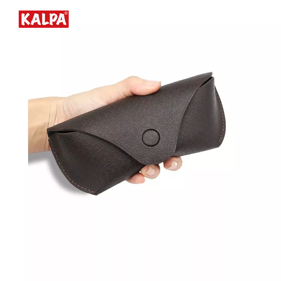 [Handmade] Hộp đựng kính da bò vân Taiga, có đai đeo thắt lưng – Kalpa Athens | Leather Glasses Case
