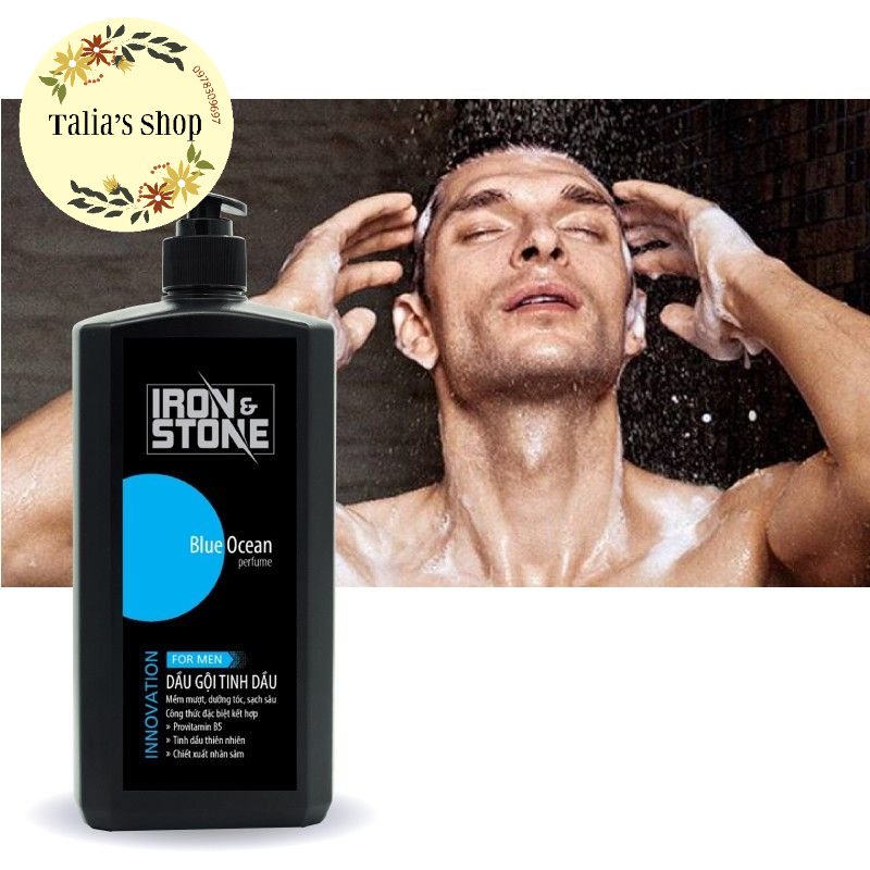 180g Dầu gội tinh dầu hương nước hoa Blue Ocean Iron&Stone XANH