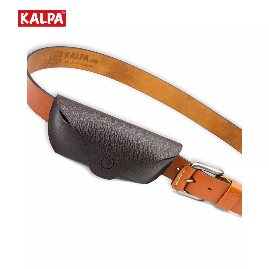 [Handmade] Hộp đựng kính da bò Pull-up, có đai đeo thắt lưng – Kalpa Athens | Leather Glasses Case