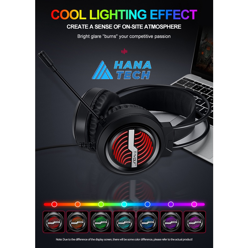 HEADPHONE GAMING 5.1 TWOLF H130 , CỔNG GIAO TIẾP 3.5 , CÓ LED , MIC