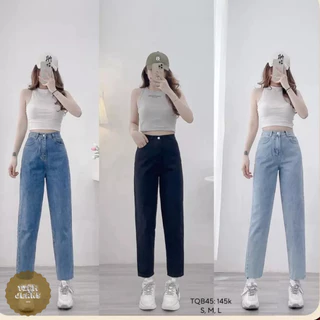 [ TIỆM JEANS ] Quần baggy jeans nữ lưng cao - Quần bò nữ phong cách hàn quốc, phù hợp đi học đi - đi chơi