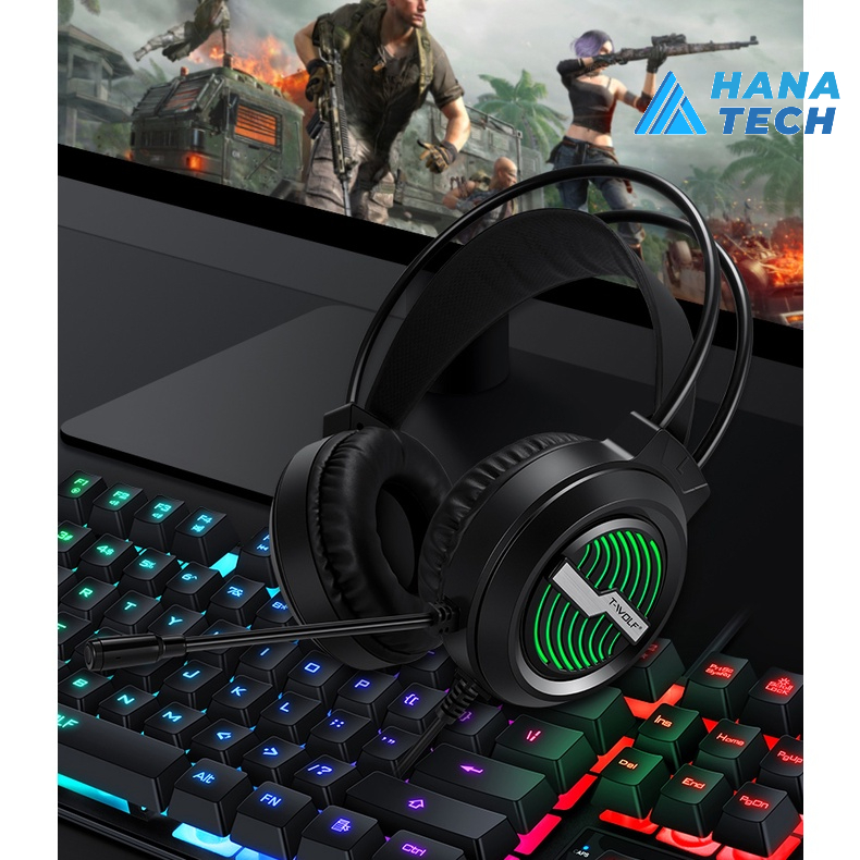 HEADPHONE GAMING 5.1 TWOLF H130 , CỔNG GIAO TIẾP 3.5 , CÓ LED , MIC