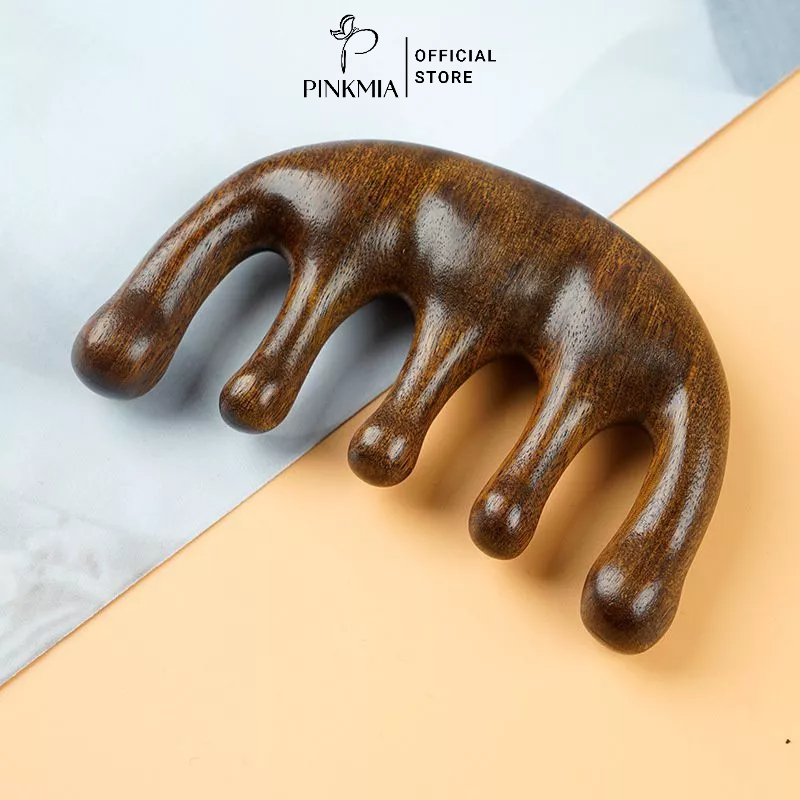 Lược Gỗ Đàn Hương Dưỡng Sinh Pinkmia Massage Da Đầu, Đả Thông Kinh Lạc