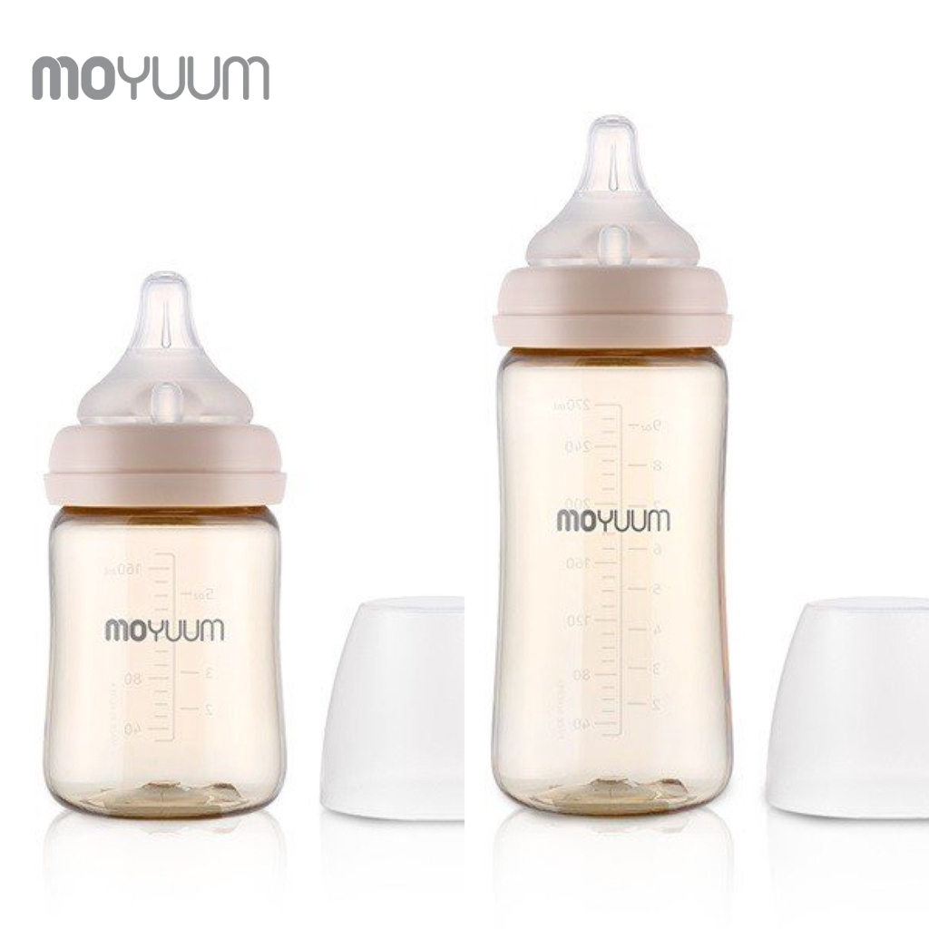Ảnh Combo Bình sữa MOYUUM nhựa PPSU 170ml (núm 0-2m) và 270ml ( núm 2-5m) phiên bản không họa tiết 1
